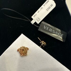 Versace Gold Medusa Head Stud Earrings (NEW)